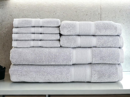 Luzia 8 Piece Bathroom Towel Set - 100% Turkish Cotton, Premium Quality - 2 Bath Towels 2 Hand Towels and 4 Washcloths (Coral)