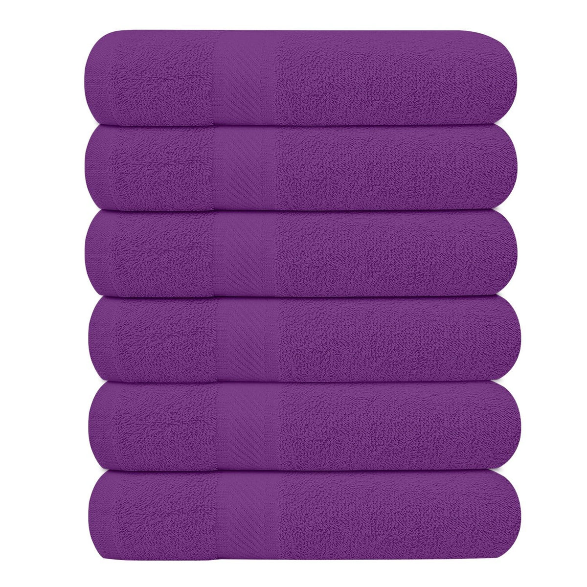 KAHAF COLLECTION 6 Pack Bath Towels Set (27 x 54 Inches) 100% Ring Spun Cotton, Lightweight, Quick Dry, Highly Absorbent Towels Multicolor, (27x54) Inches