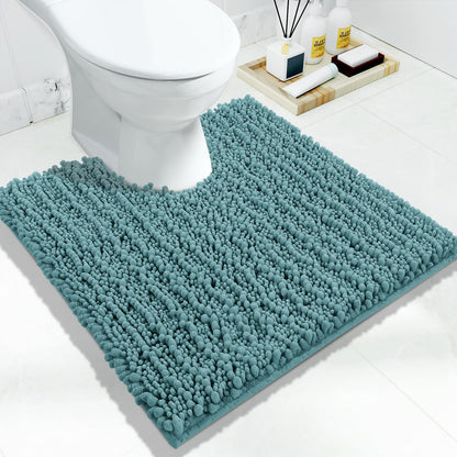 Yimobra Bathroom Rugs Non Slip Washable 32x20 Inch - Ultra Soft Absorbent Chenille Bath Mat, Quick Dry Shaggy Floor Carpet for Tub Shower, Gray Home Decor Accessories