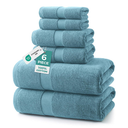 ecolook Ultra Soft 6-Piece Towel Set, 100% Cotton