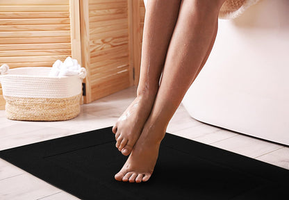 Utopia Towels Cotton Bath Mat, 21x34 in, 2 Pack, Black