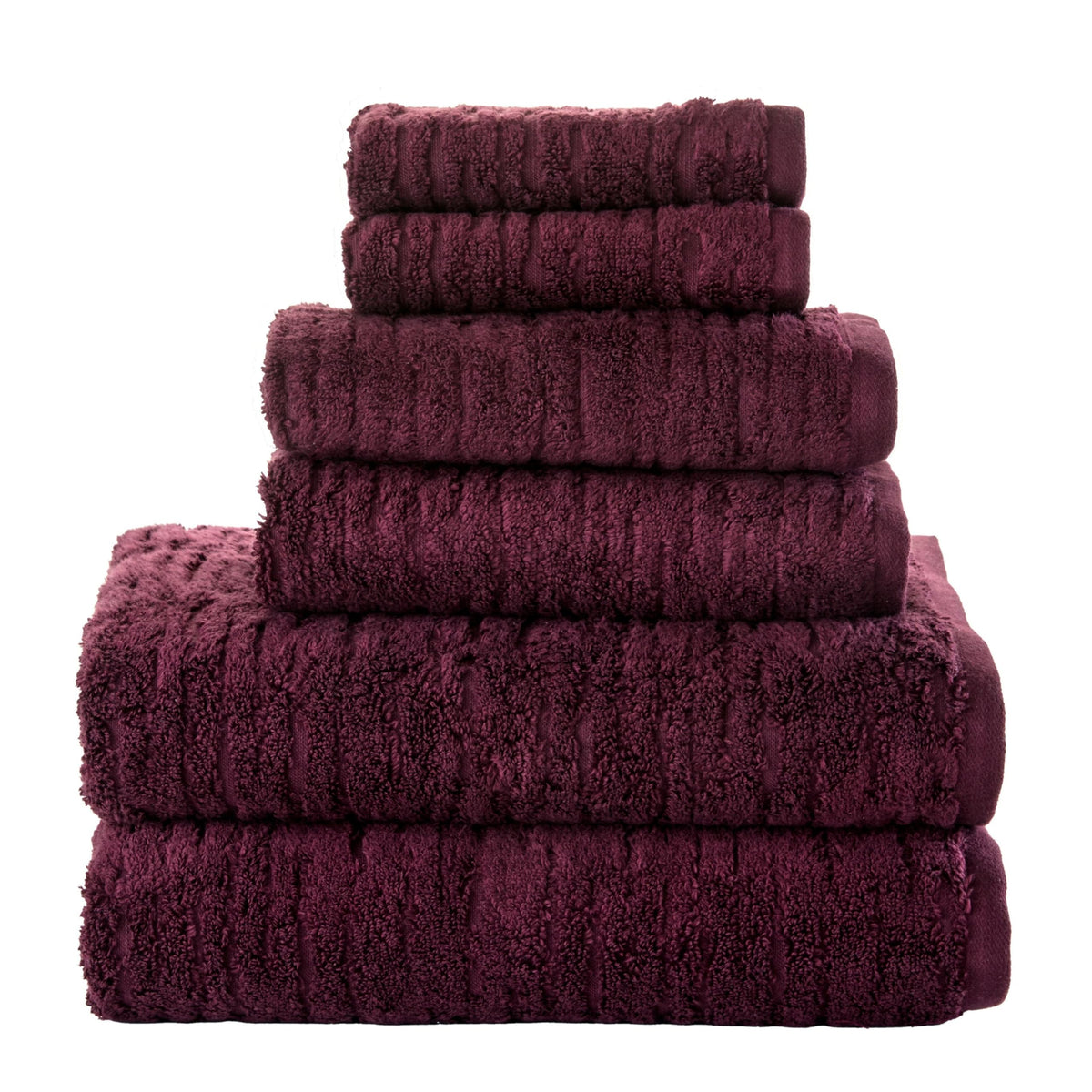 SKL Home CloudSoft Bath Towel Set, 6-Piece, 100% Cotton Luxury, Oatmeal