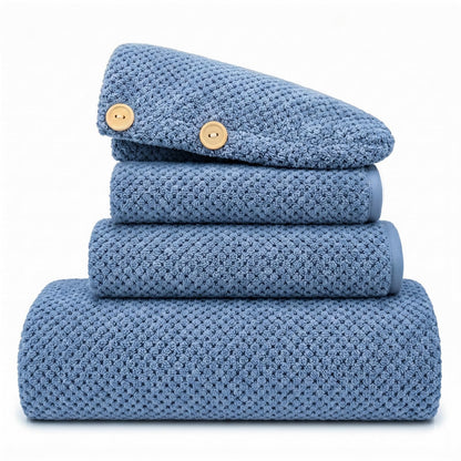 Oversize Bath Towels for Bathroom 35x70 Inches, 4-Piece Bathroom Set (1 Bath Towel, 1 Hair Towel, 1 Hand Towel, 1 Washcloth) Towels for Bathroom Set Soft and Absorbent Shower Towels Khaki