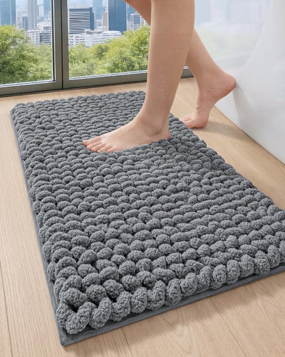 DEXI Bathroom Rugs 36x24, Non Slip Washable Chinelle Bath Mat, Taupe