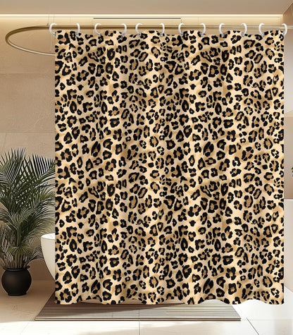 MAMUSE Shower Curtain for Bathroom - Cute Aesthetic Decorative Modern Girly Unique Girls Design Pretty Women Waterproof Fabric Cloth Cortinas de Baño Bathtub 72 x 72 Inch, Leopard Print