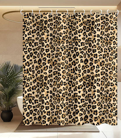 MAMUSE Shower Curtain for Bathroom - Cute Aesthetic Decorative Modern Girly Unique Girls Design Pretty Women Waterproof Fabric Cloth Cortinas de Baño Bathtub 72 x 72 Inch, Leopard Print