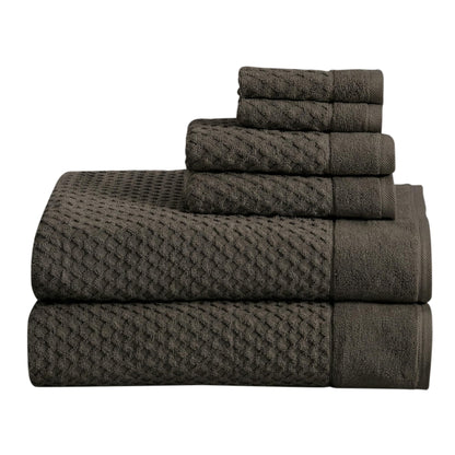 Great Bay Home Bath Towels - 100% Cotton 6 Piece Towel Set - Diamond Waffle Weave - Absorbent, Durable, Quick-Dry Towels for Bathroom (Copper)