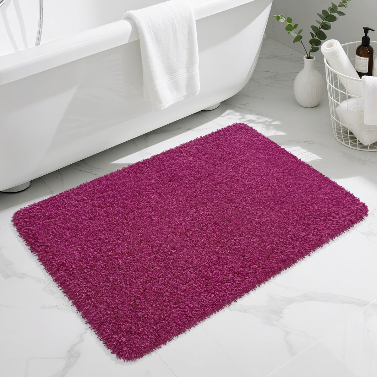 Pink Bathroom Rugs Non Slip 30"x20",Absorbent Bath Mat Quick Dry