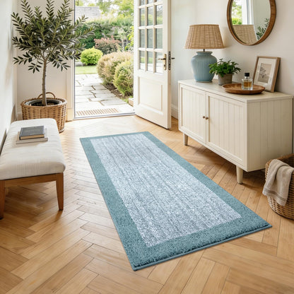 Long 2x4 Ft (48''x24'') Bathroom Rugs, Non Slip Washable Bath Mat Grey