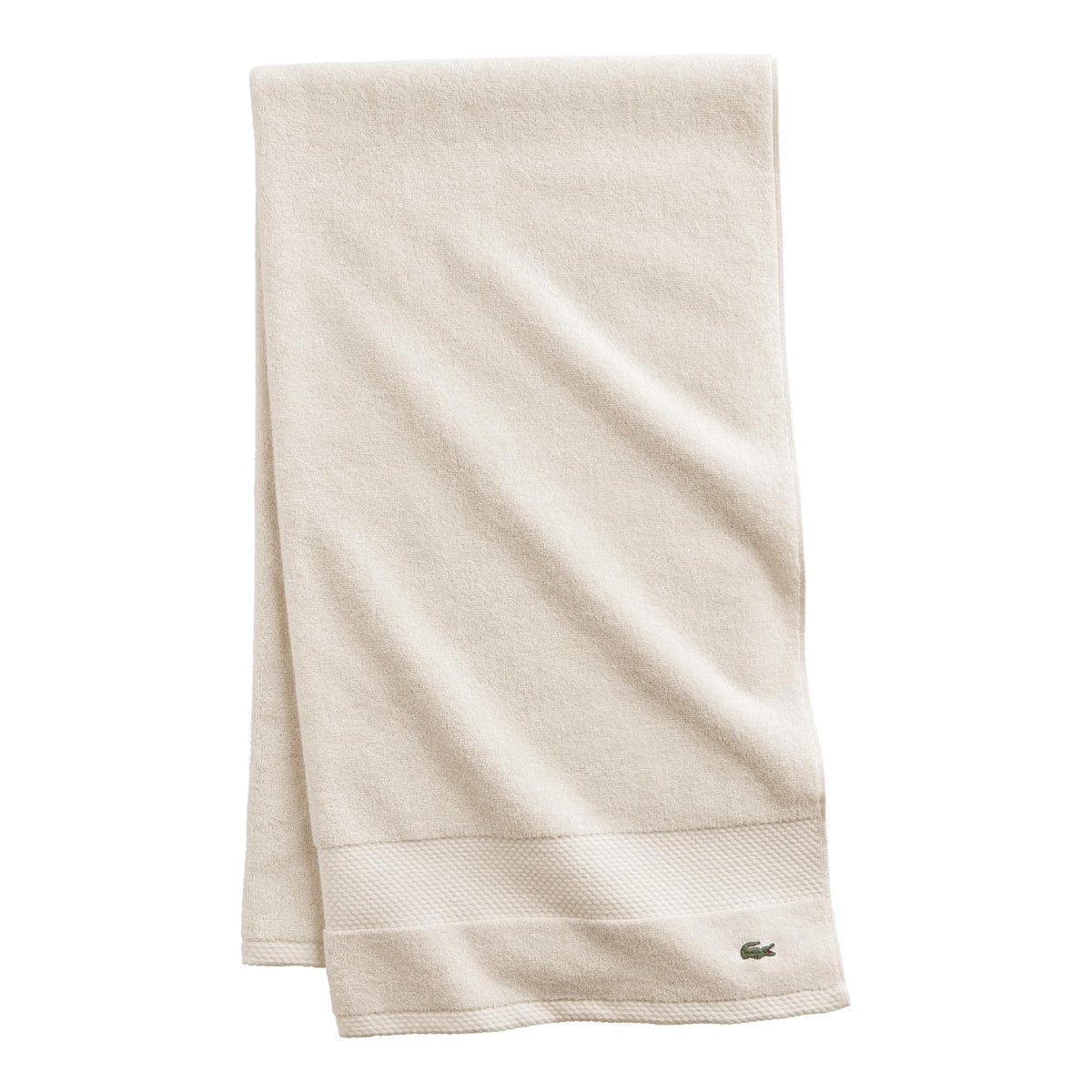 Lacoste Heritage 100% Supima Cotton Bath Towel 30" x 54", White