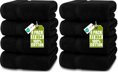 Utopia Towels 4 Pack Premium Bath Towels, 27x54 in, 600 GSM Cotton Grey
