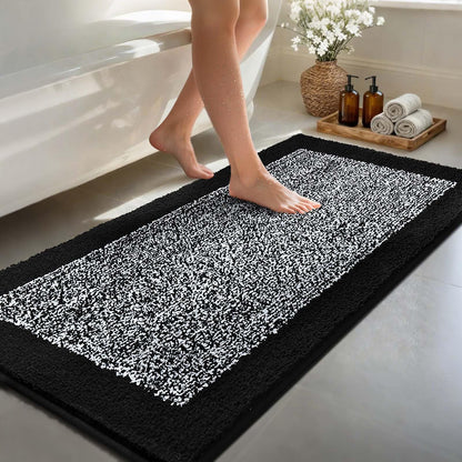 Long 2x4 Ft (48''x24'') Bathroom Rugs, Non Slip Washable Bath Mat Grey