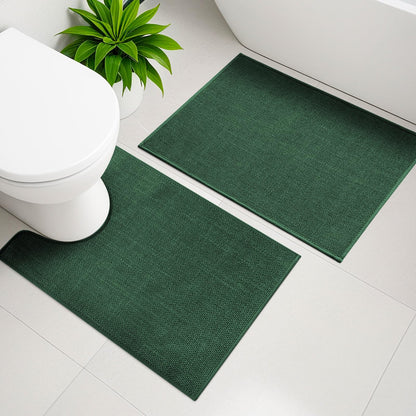 YIHOUSE Bathroom Rugs Thin Bath Mat Sets 2 Pieces Quick Dry,Beige
