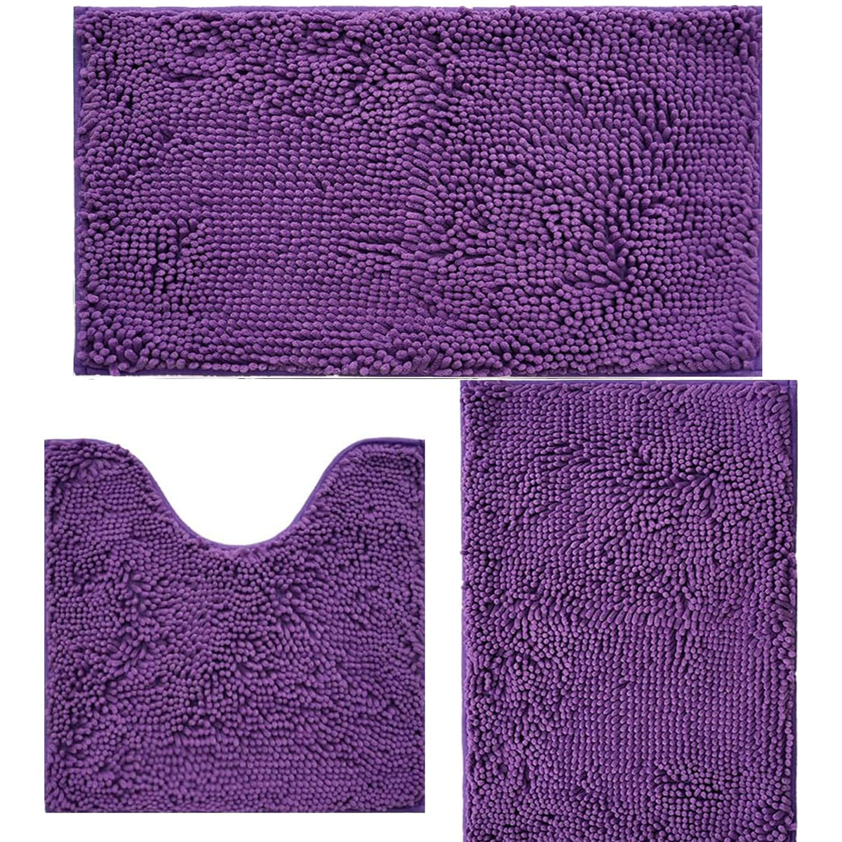 Bathroom Rugs Sets 3 Piece Non Slip,Bath Rugs with PVC Backing Bath Carpet,Bathroom Rug Washable,Absorbent,Plush Carpet Mats,Bath Mats for Bedroom, Kitchen,Tub,Home Decor (Turquoise)