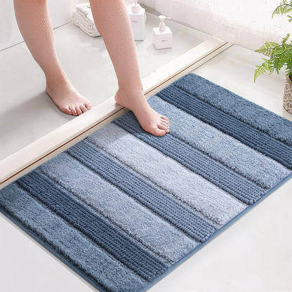 3 Pcs Ombre Bath Mat Set for Bathroom, Non Slip Ultra Soft and Thick Water Absorbent Bath Carpet, Machine Washable & Quick Dry Bathroom Rug, for Bedroom Door Living Room,Green