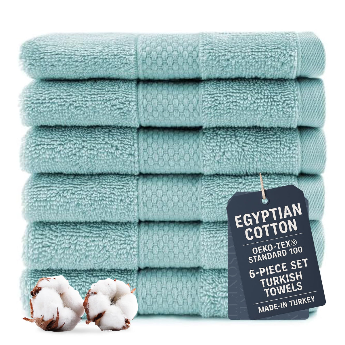 Maisonette Loft Egyptian Cotton Turkish Bath Towels, Soft, Absorbent, Ideal Quick Dry Large Luxury Bath Towel Set for Shower (30" x 58", 4 Pack), Navy Blue