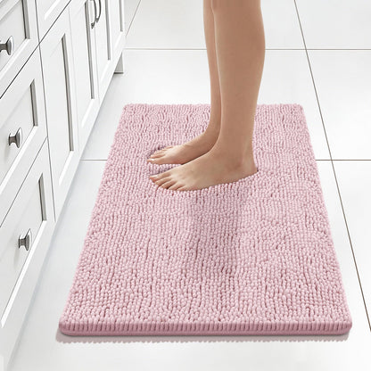 Bcoimo Bath Rug Mat,Sage Chenille High Absorbent Long Bathroom Runner Rugs