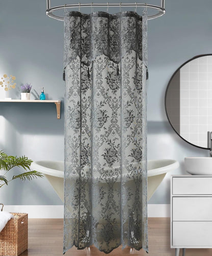 Warm Home Designs Golden Lace Shower Curtain with Valance. LAU Linen 72