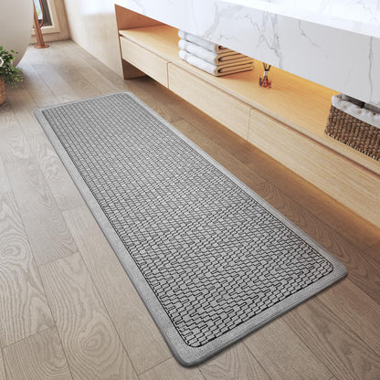 YDKGL Half Circle Bath Mat, Non Slip Thin Bathroom Rugs, Brown 16x24