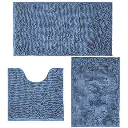 Bathroom Rugs Sets 3 Piece Non Slip,Bath Rugs with PVC Backing Bath Carpet,Bathroom Rug Washable,Absorbent,Plush Carpet Mats,Bath Mats for Bedroom, Kitchen,Tub,Home Decor (Turquoise)