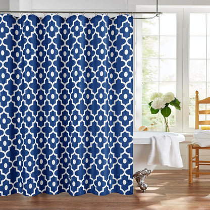 Fabric Modern Shower Curtain-Burgundy & White Shower Curtains for Bathroom