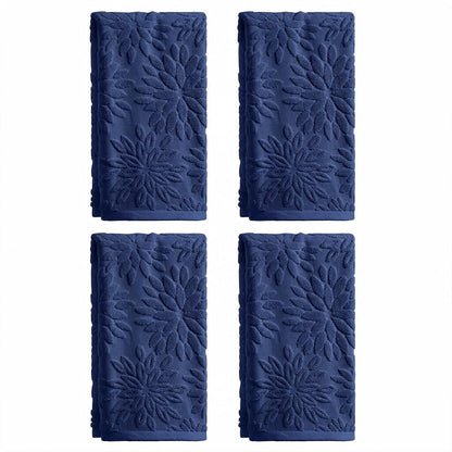 Artoid Mode 2 Pcs Olive Green 3D Dahlia Floral Jacquard Hand Towels for Bathroom, Cotton Soft Absorbent Bathroom Decor Towels, 13.7 x 29.5 Inch