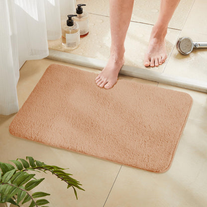 TECHMILLY Shaggy Bathroom Rugs Thick Non Slip Microfiber Mat Green 17"x24"