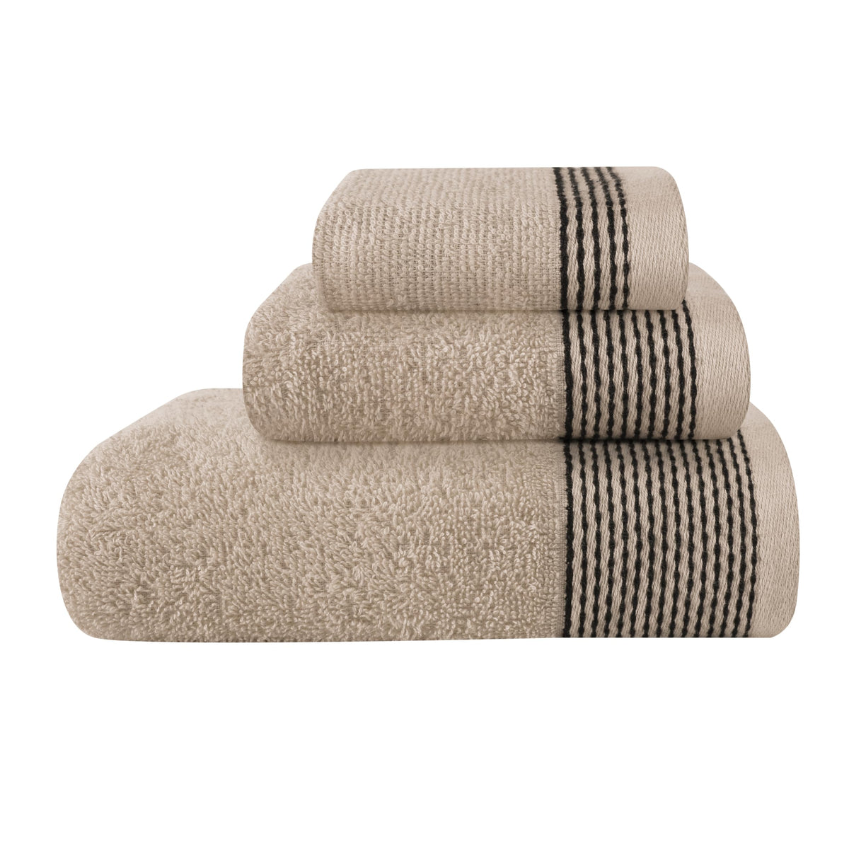 Belizzi Home 100% Cotton Ultra Soft 6 Pack Towel Set, Contains 2 Bath Towels 28x55 inchs, 2 Hand Towels 16x24 inchs & 2 Washcloths 12x12 inchs, Compact Lightweight & Highly Absorbant - Black