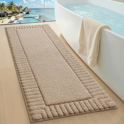 LUMI Soft Bathroom Rugs Absorbent, Non Slip Bath Mat 24x36, Beige