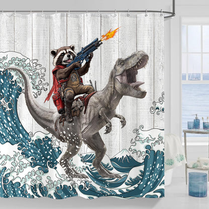 Accnicc Cute Cat Shower Curtain Funny Fun Cool Cats Monet Shower Curtains for Bathroom Water Lilies Waterproof Fabric Bath Curtain Decor 72 X 72 Inch