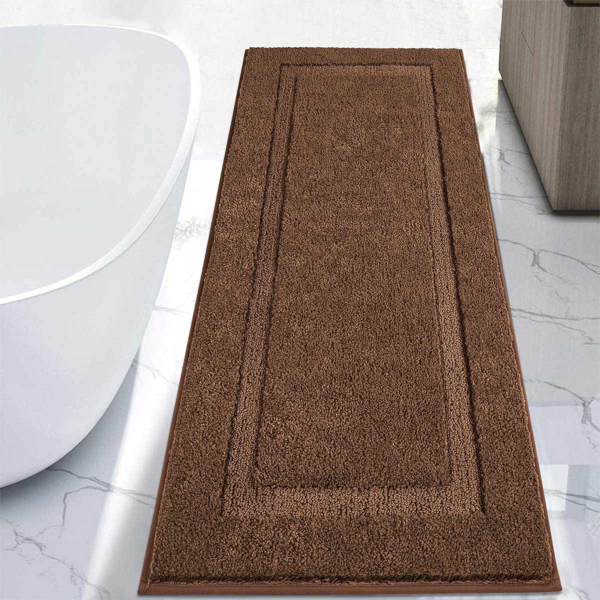 SHACOS Extra Soft Large Long Bathroom Runner Rug 60x24, White