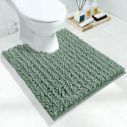 Yimobra Bathroom Rugs Non Slip Washable 32x20 Inch - Ultra Soft Absorbent Chenille Bath Mat, Quick Dry Shaggy Floor Carpet for Tub Shower, Gray Home Decor Accessories
