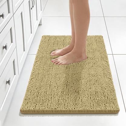 Bcoimo Bath Rug Mat,Sage Chenille High Absorbent Long Bathroom Runner Rugs
