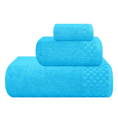 MyOwn Premium Cotton 6 Pack Towel Set for Bathroom, Contains 2 Bath Towels 28x55 inch, 2 Hand Towels 16x24 inch & 2 Wash Coths 12x12 inch, Ideal Everyday use, Compact & Lightweight - Black