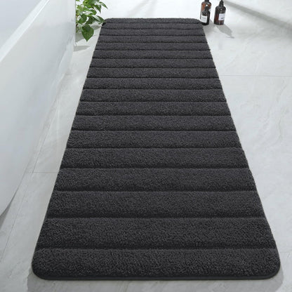 AROGAN Luxury Long Bathroom Runner Rugs 24x60 Inch Bath Rug Non Slip, Black