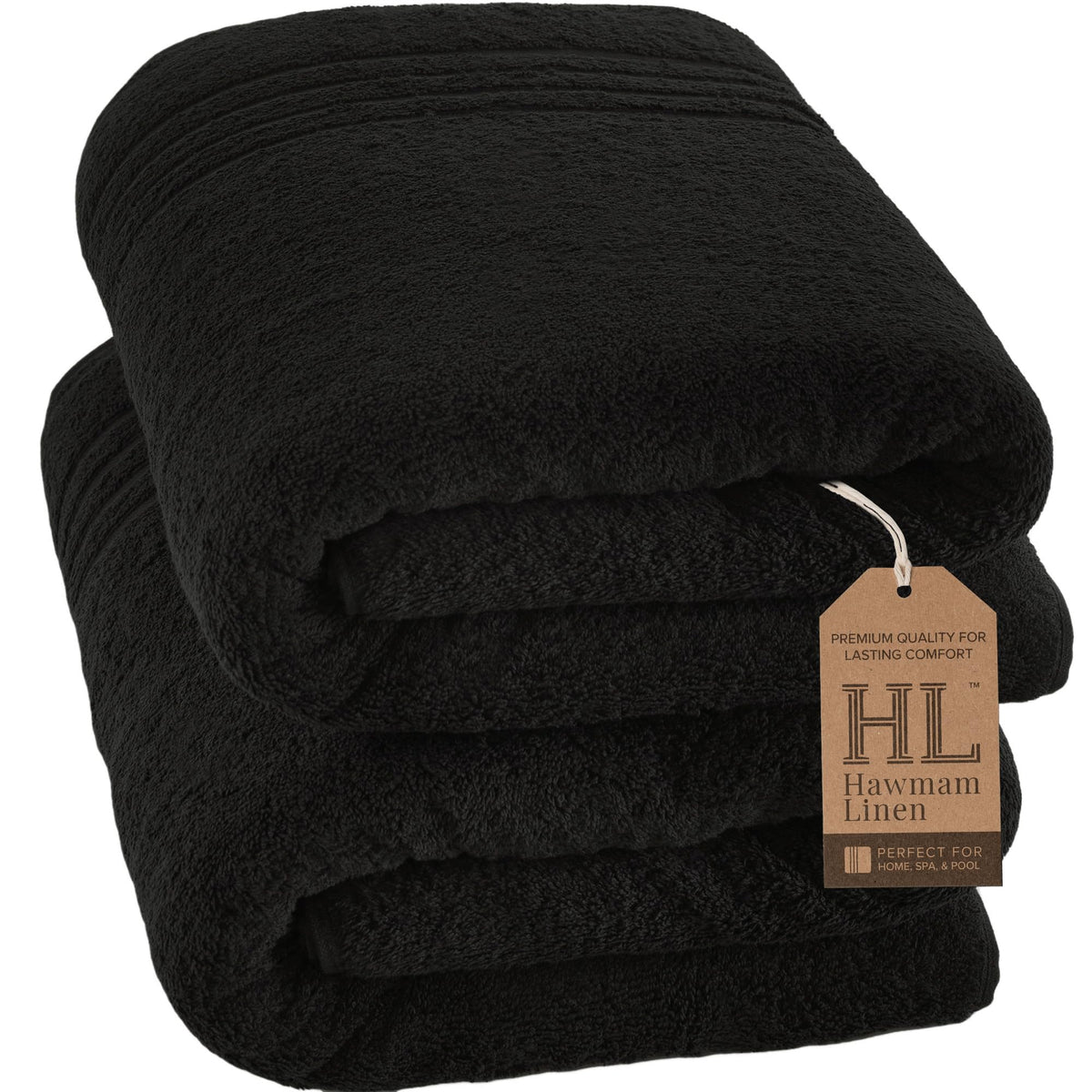Hawmam Linen Cream 6 Piece Bath Towels Set for Bathroom Original Turkish Cotton Soft, Absorbent and Premium 2 Bath Towels, 2 Hand Towels, 2 Washcloths (Sea Salt)