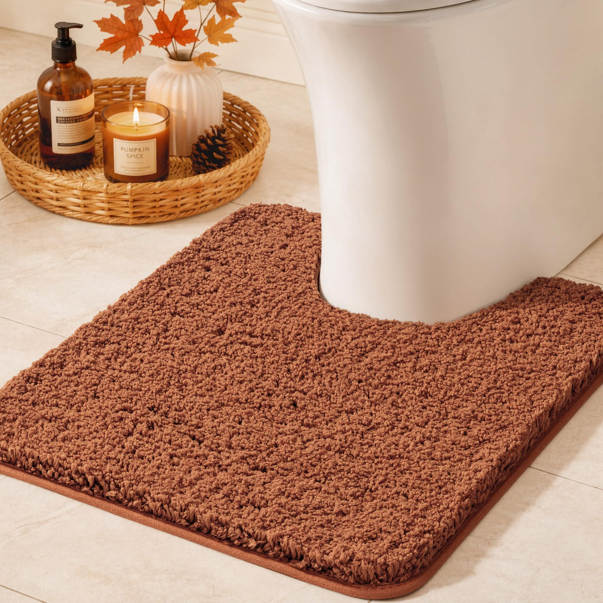 MIULEE Dark Purple Bathroom Rugs Soft Small Microfiber Bath Mat 16x24 Inch