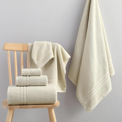 REDKISS Beige Towels Set 6 Piece Cotton Towel Sets with 2 Bath Towels, 2 Hand, 2 Washcloths, 650GSM Hotel Quality, Soft, Highly Absorbent Towels for Bathroom Gym, Ideal Everyday Use