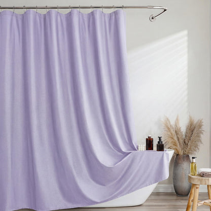 Pink Shower Curtain 72 Inch Length 1 Piece, Waffle Embossed Textured Soft Fabric Hotel Shower Curtain for Bathroom, Modern Polyester Water Repellent Machine Washable Bath Decor, 72Wx72L Inches