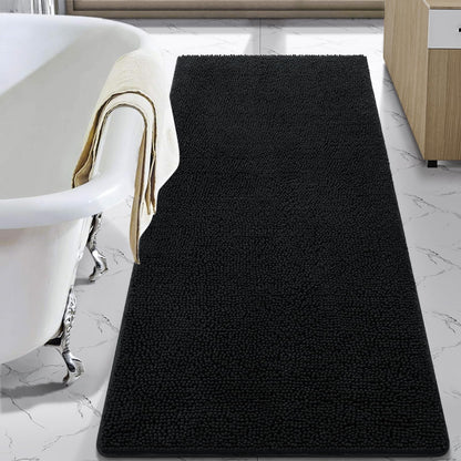 LOCHAS Luxury Bathroom Rug Shaggy Bath Mat 24 x 60 Inch, Gray