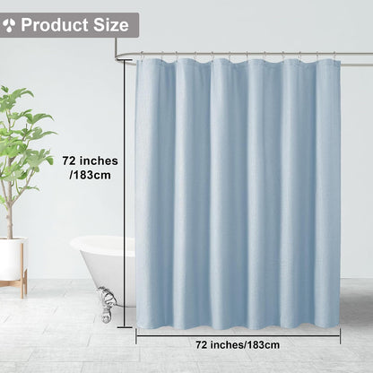 OVZME Berry Cute Shower Curtain, Embossed Textured Fabric Shower Curtain for Bathroom - Soft Cloth & Hotel Spa Luxury, Water Repellent, Machine Washable Shower Curtain, 72X72, Glacier Blue