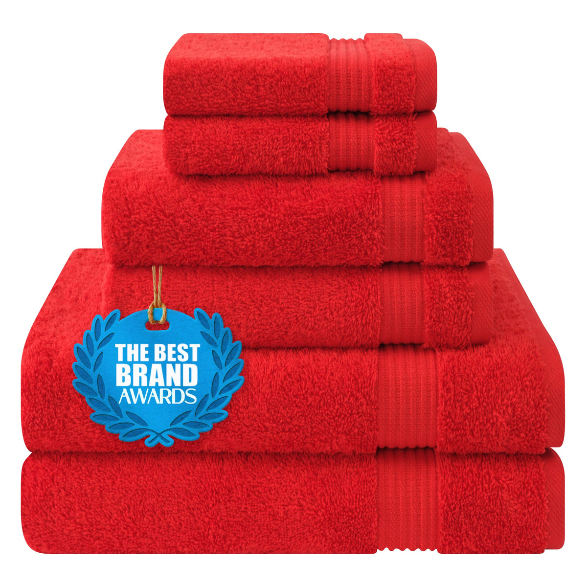 Cotton Paradise 100% Cotton Turkish Towel Set, Soft Absorbent Quick Dry, 6 Piece Towel Set, Beige