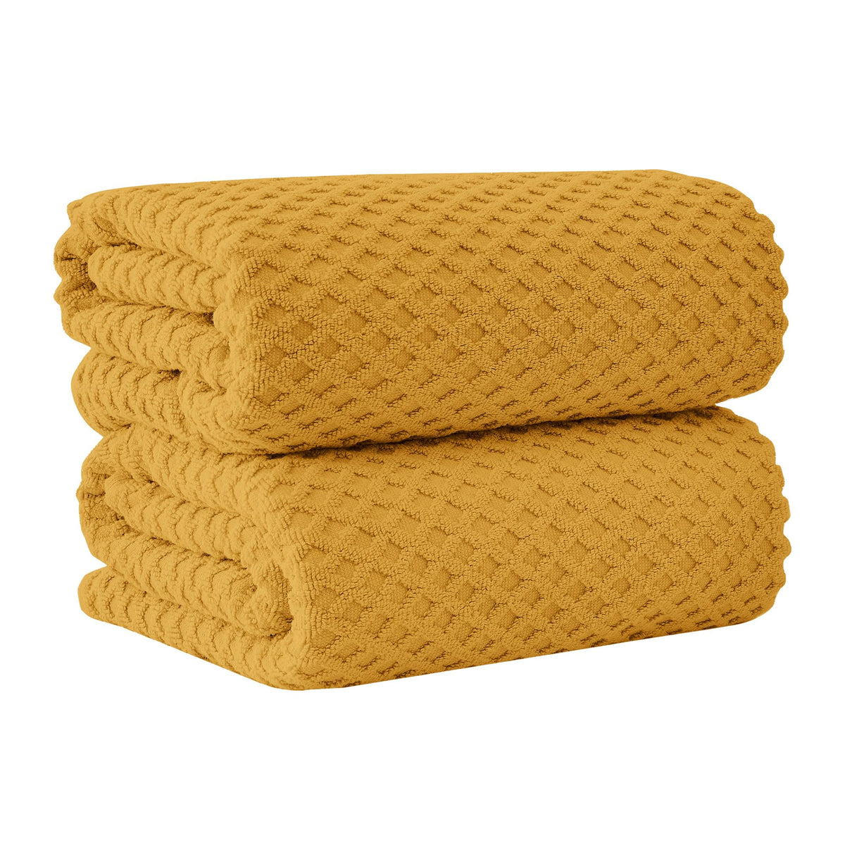 Great Bay Home Bath Towels - 100% Cotton 6 Piece Towel Set - Diamond Waffle Weave - Absorbent, Durable, Quick-Dry Towels for Bathroom (Copper)