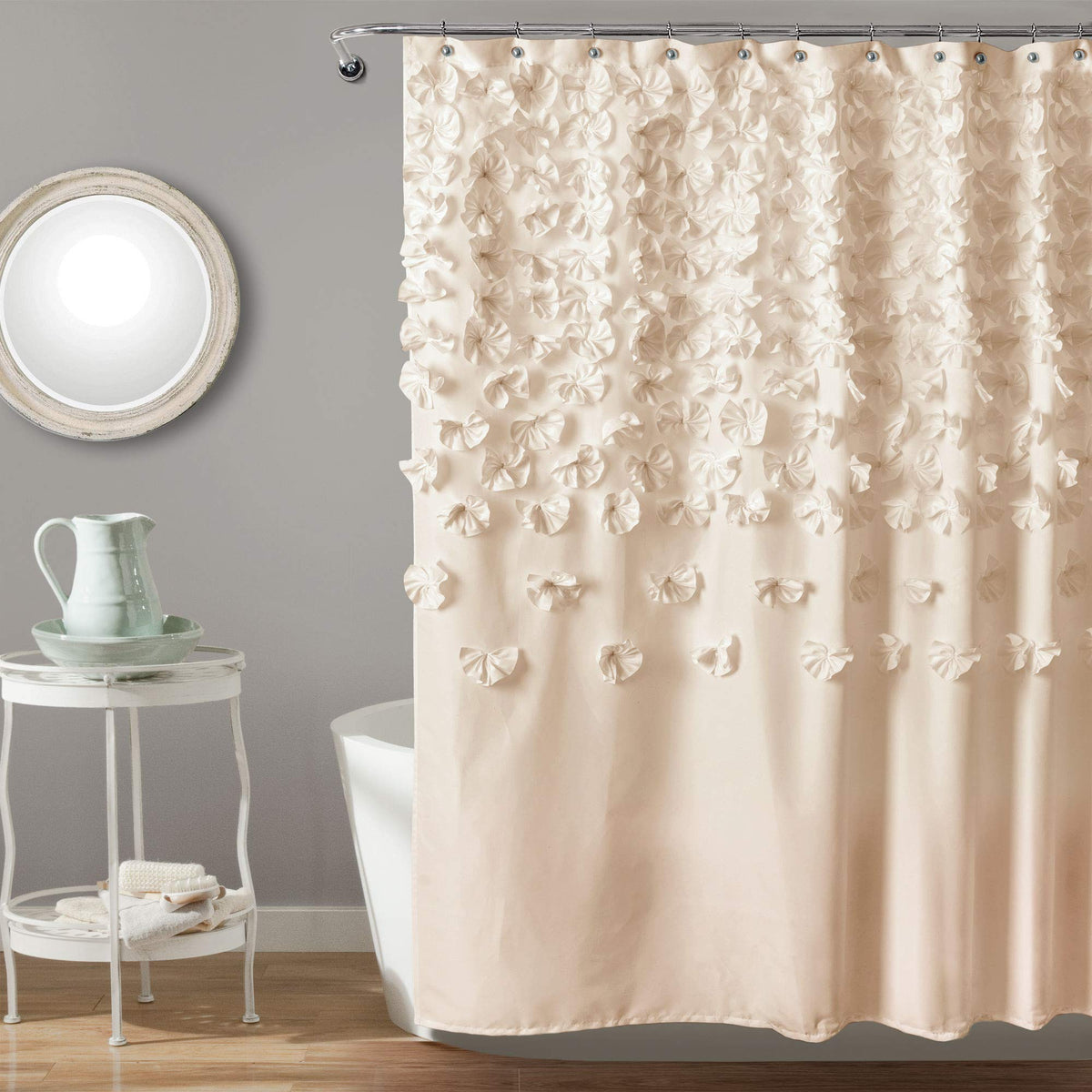 Lush Decor Lucia Shower Curtain, 72" x 72", White