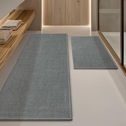 YIHOUSE Bathroom Rugs Thin Bath Mat Sets 2 Pieces Quick Dry,Beige