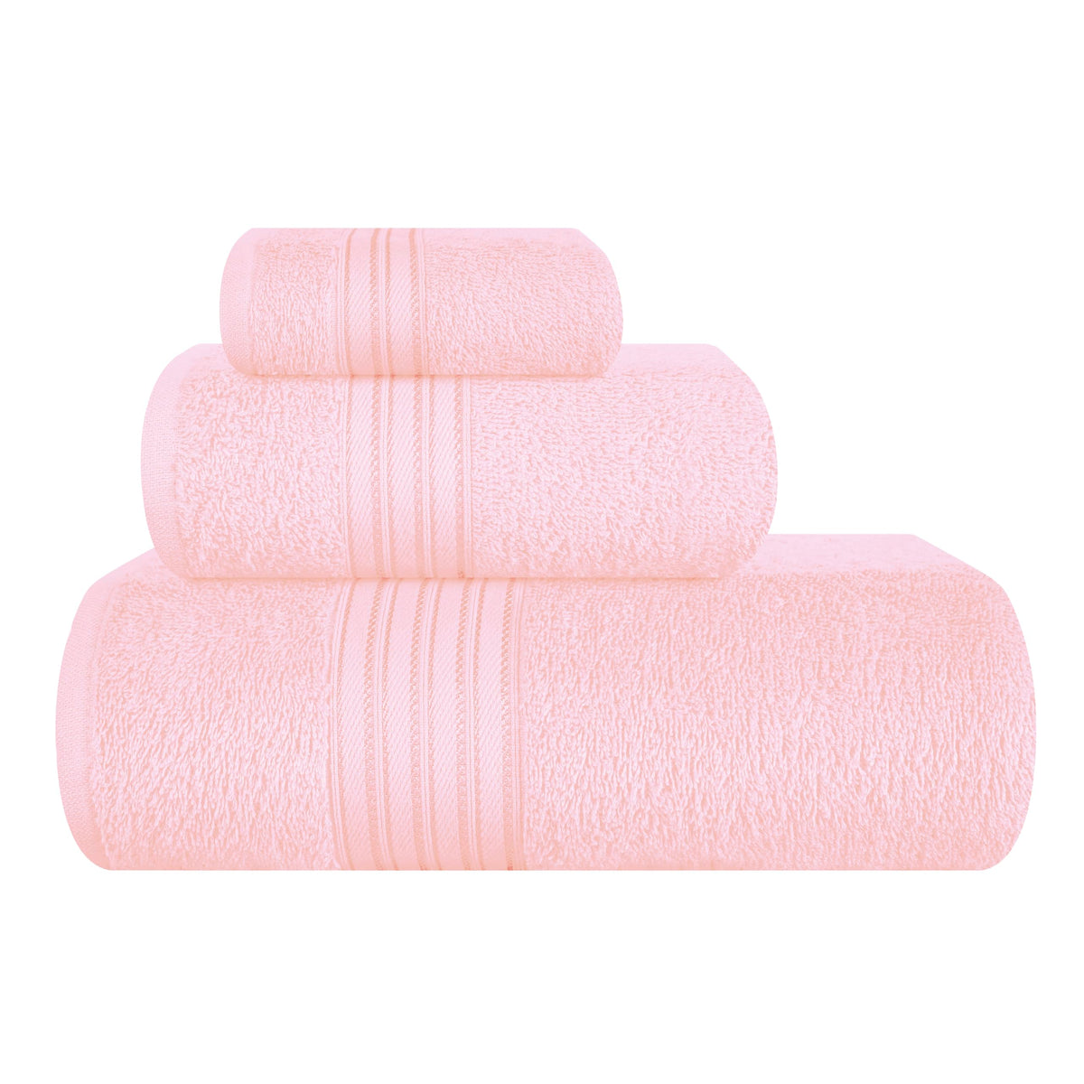 BOUTIQUO 6 Pack Cotton Towel Set, Contains 2 Bath Towels 28x55 inch, 2 Hand Towels 16x24 inch & 2 Wash Coths 12x12 inch, Ideal Everyday use, Ultra Soft Compact & Lightweight - Purple