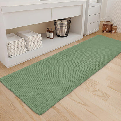 ZALL Tan Waffle Bath Mat,Super Absorbent Non Slip Bathroom Rug,Brown 18x30inch,Machine Washable Ultra Soft Floor Mats