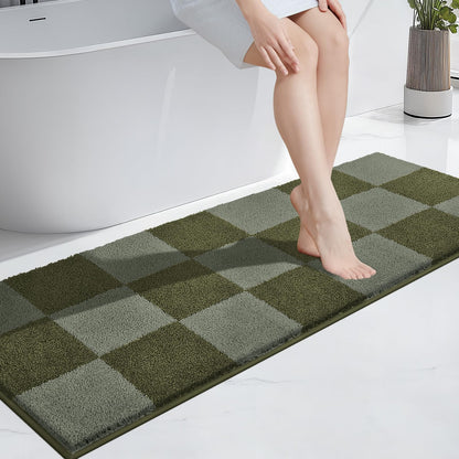 PURRUGS Bathroom Rug Non-Slip Machine Washable 24" x 36", Super Absorbent and Quick-Dry Bath Mat, Extra Soft and Plush Bath Rug for Shower, Bathtub and Sink, Grayish Brown & Coffee