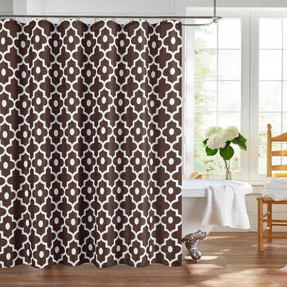 Fabric Modern Shower Curtain-Burgundy & White Shower Curtains for Bathroom