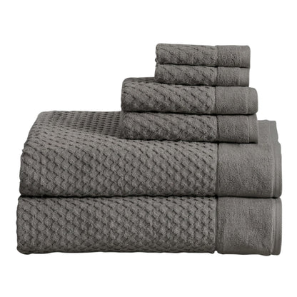 Great Bay Home Bath Towels - 100% Cotton 6 Piece Towel Set - Diamond Waffle Weave - Absorbent, Durable, Quick-Dry Towels for Bathroom (Copper)